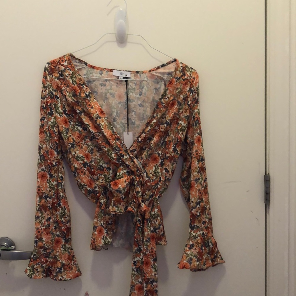 NSR/ nordstrom floral wrap shirt